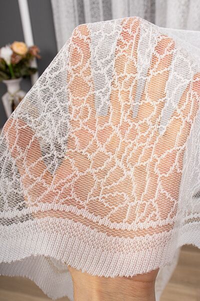 elision home Broken Glass Knitted Plain Tulle Curtain, 300x270, Sparse Pleat, 1/2