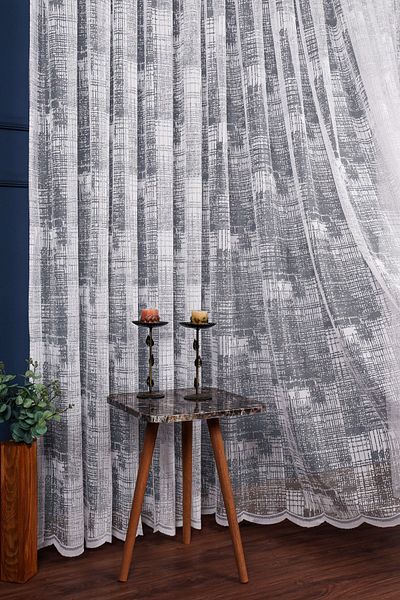 elision home Sport Pattern Lace Tulle Curtain, 300x260cm, 1/2,5 Normal Pleat, Elısıon02741