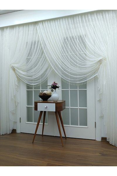 elision home Special Knitted Textured Double Breasted Tulle (Including Bead) 350x250, 1/4 Close Pleat