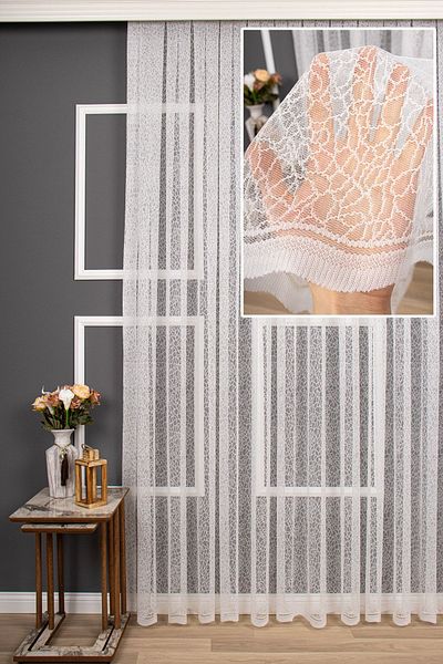 elision home ستارة تول سادة محبوكة من الزجاج المكسور، 300x270، ثنيات متناثرة، 1/2