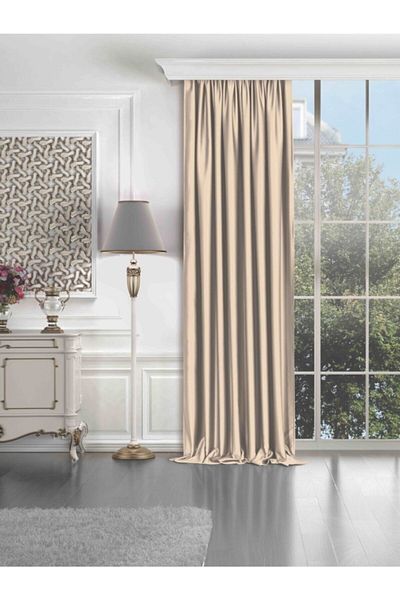 elision home Mink Blackout Curtain Light Proof Original 1stQuality Extra-forced Non-Pleated Blackout Background Curtain