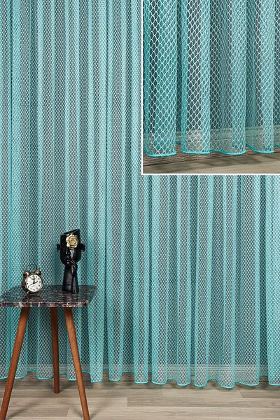 elision home Lace Knitted Tulle Curtain High Gramage, 500x250, Sparse Pleat, 1/2