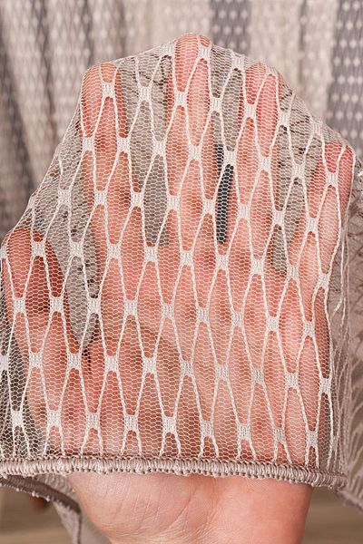 elision home Lace Knitted Tulle Curtain High Gramage, 500x250, Sparse Pleat, 1/2