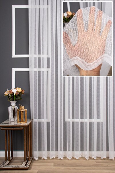 elision home Прості в'язані прямі тюлеві штори, 250x250, щільні складки, 1/3