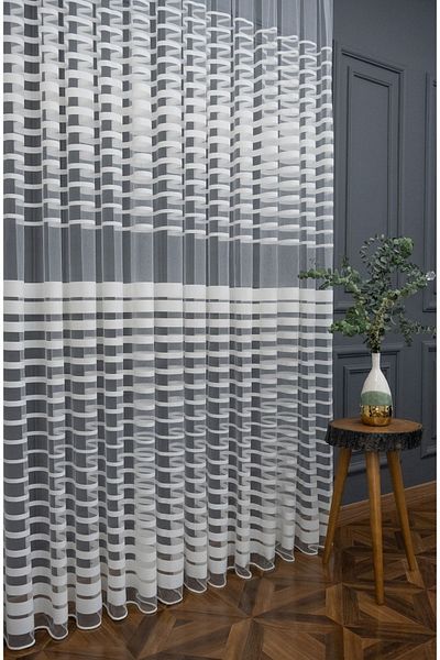 elision home Sport Pattern Taped Tulle Curtain, 150x270, Normal Pleat, 1/2.5