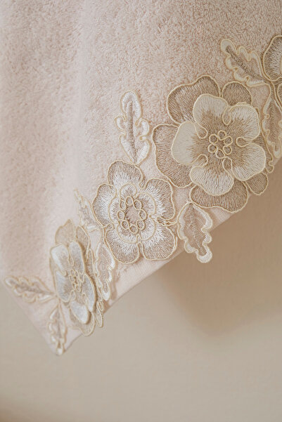 Nazik Home 50 X 90 cm Pearl Flower Lace Face Towel