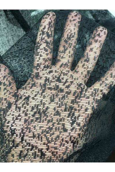 elision home Black Plain Tulle Curtain Skirt Folded, 550x270, Sparse Pleat, 1/2