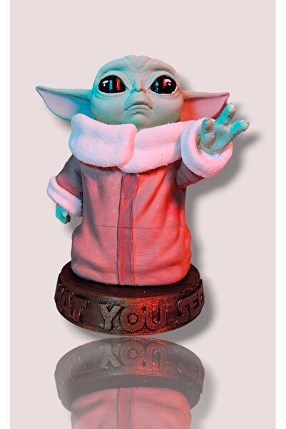 etmo 3d dizayn Star Wars Baby Yoda Figür 20 cm (büyük boy)