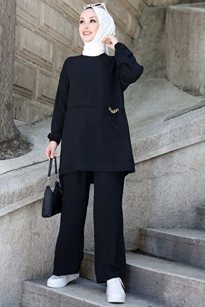 TOFİSA 10542-černé tunikové kalhoty