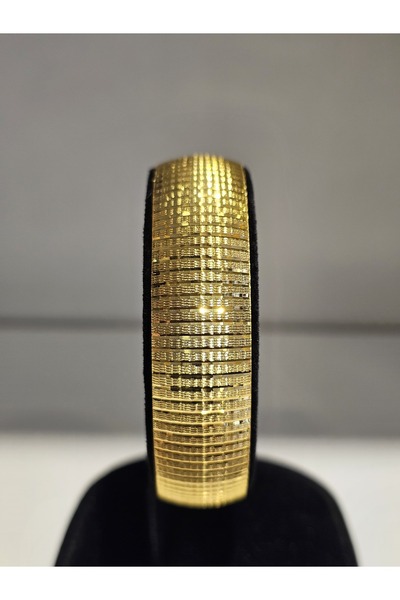 imitasyon dünyası 22Ayar Altın Kaplama CNC Model Bilezik 1.5 Cm Eninde