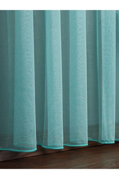 elision home Turquoise Color Gray Tulle Background Curtain Extrafor Drawstring