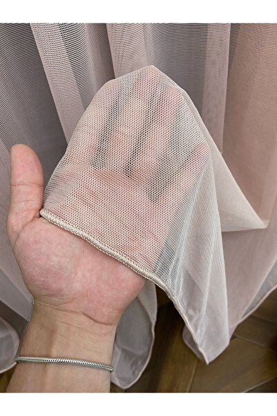 elision home Plain Tulle Curtain Grek Powder Pink, 100x250, Sparse Pleat, 1/2