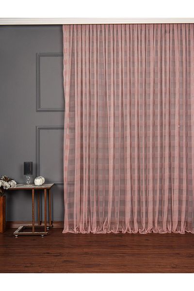 elision home Tape Striped Skirt Tip Leaded Tulle Curtain, Suitable for Living Room Guest Bedrooms Does Not Want Ironing