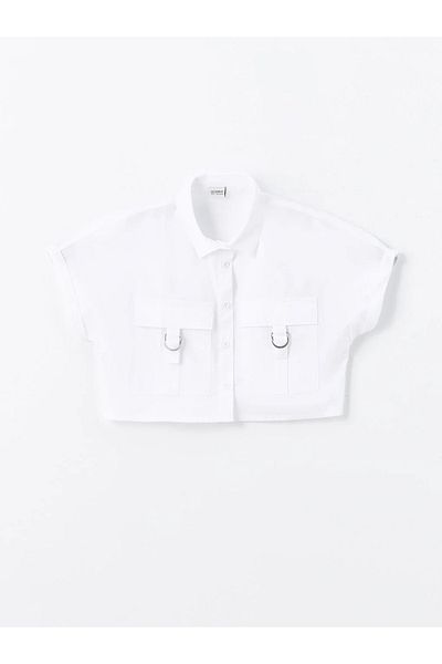 LC Waikiki Cămașă Crop pentru fete - LCW Kids Basic, mânecă scurtă