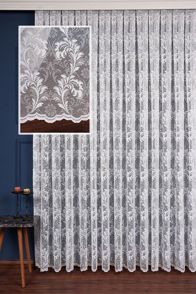 elision home Flush Knitted Lace Tulle Curtain (1/2 Sparse Pleat) High Gramage