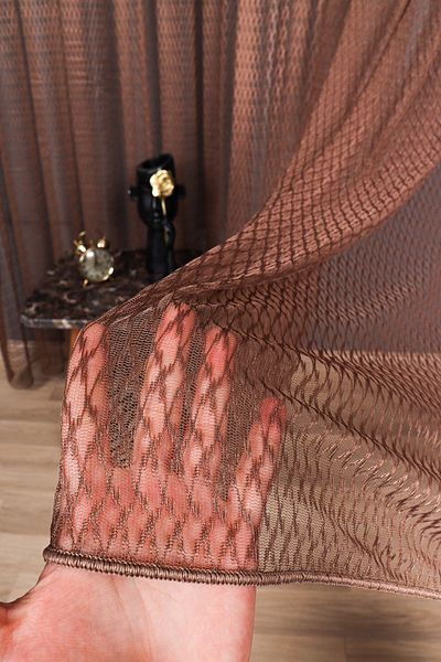 elision home Lace Knitted Tulle Curtain High Gramage, 250x270, Sparse Pleat, 1/2