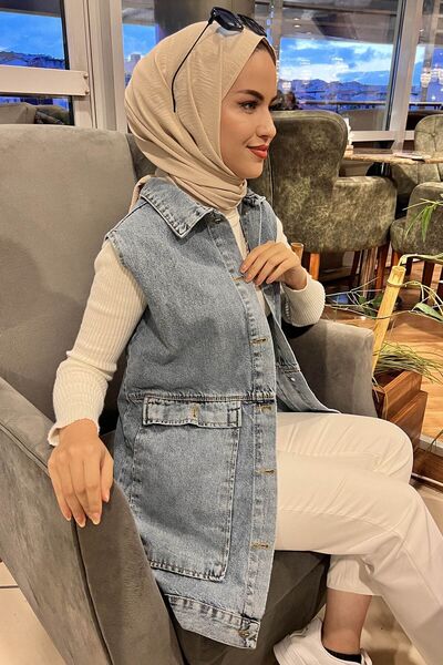 TOFİSA 23051-ΜΠΛΕ Τζιν Γιλέκο