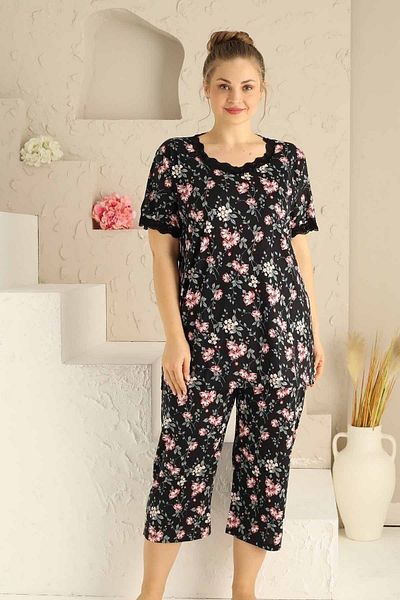 Freeista Black Plus Size Pajama Set