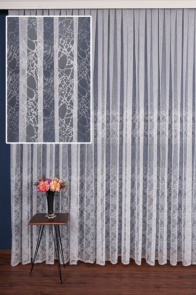 elision home Special Series Knitted Tulle Curtain, 300x260cm, 1/2.5 Normal Pleat, Elısıon02641