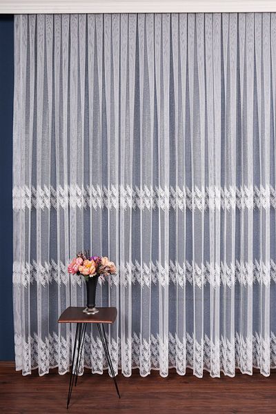 elision home Modern Pattern Knitted Tulle Curtain, 350x260cm, 1/3 Tight Pleat, Elısıon01981