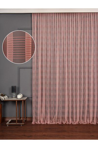 elision home Tape Striped Skirt Tip Leaded Tulle Curtain, Suitable for Living Room Guest Bedrooms Does Not Want Ironing