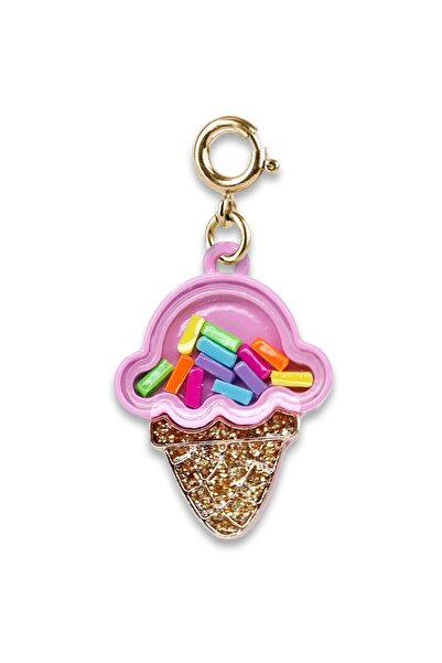 Gold Ice Cream Cone Shaker Charm