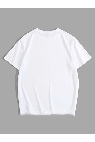 Mad&Calf Λευκό μπλουζάκι Unisex Terrible Ghost με στάμπα Oversize