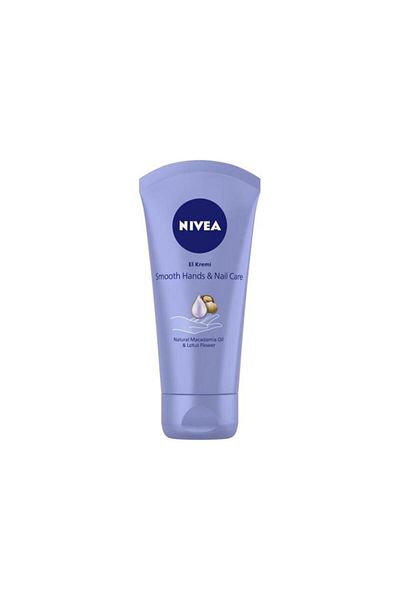 NIVEA 75ml Smoothing Hand and Nail Care Cream - Macademia Oil and Lotus Flower