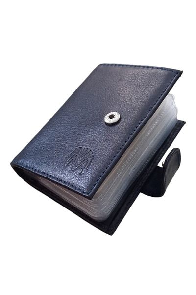 MKM Luxury Leather Card Holder Wallet - Vertical Snap Model