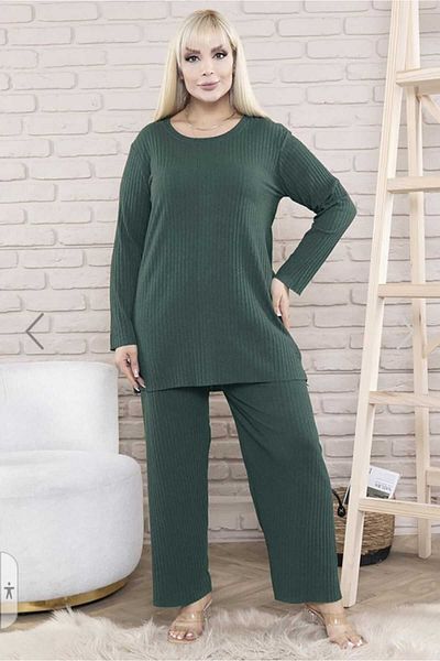 Freeista Green Plus Size Pajama Set