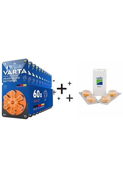 Varta 60 Adet Varta 13 Numara İşitme Cihaz Pili ve Cedis İşitme Cihazı Nem Al...