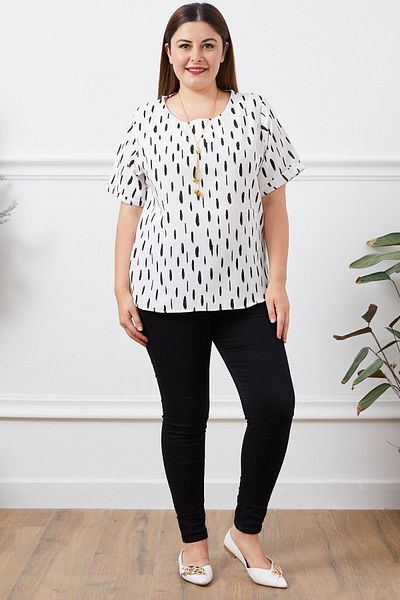 Freeista Plus Size Black Linen Blouse