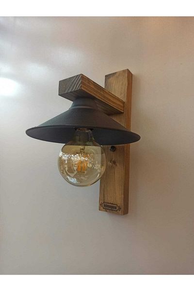 avizemguzel Brown Sedna Wood Rustic Modern Sconce