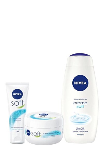 NIVEA Soft Nemlendirici Bakım Kremi 300ml & 75ml Creme Soft Kadın Duş Jeli 400ml