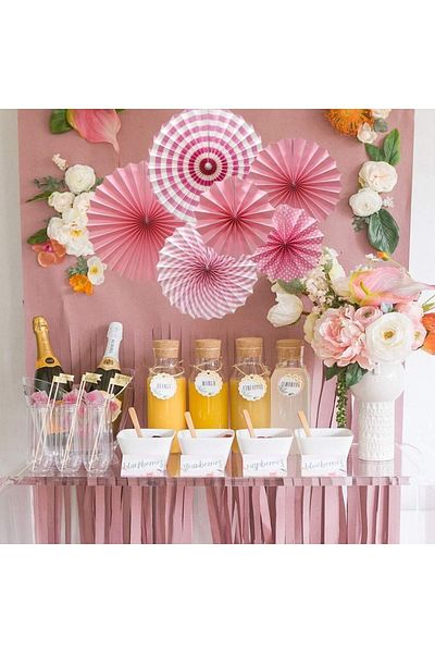 Big Party Fan Pink Set of 6