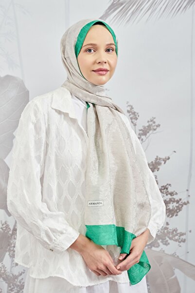 ARMANDA Ланцюжок Монограма Шаль - Новий тренд Кольоровий шаль Шарф Хіджаб - Камінь-Бенеттон