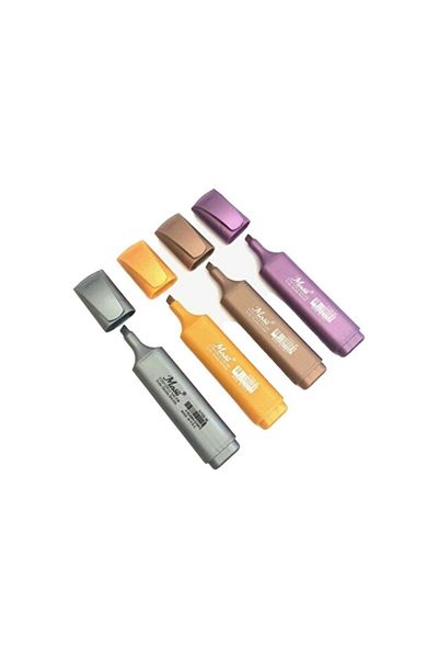 Masis Phosphorized Metallic Colored Felt Tip Pen Set - 4 Pieces H708 4m