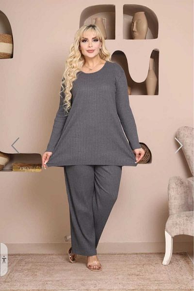 Freeista Dark Gray Plus Size Pajama Set