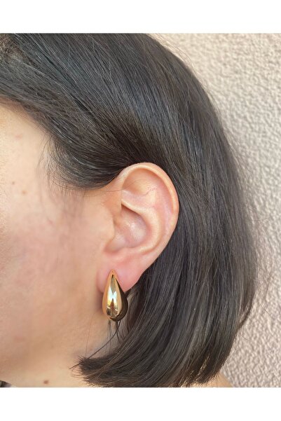 Momos Su Damlası Detaylı Çelik Küpe