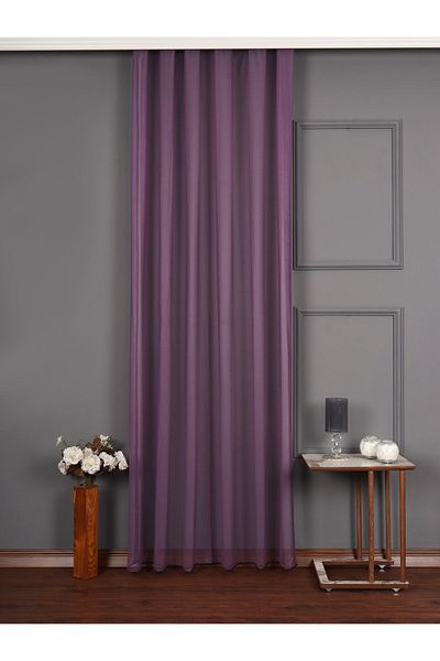 elision home Purple Gray Tulle Background Curtain Extraphore Drawstring (Tie-Up Gift)