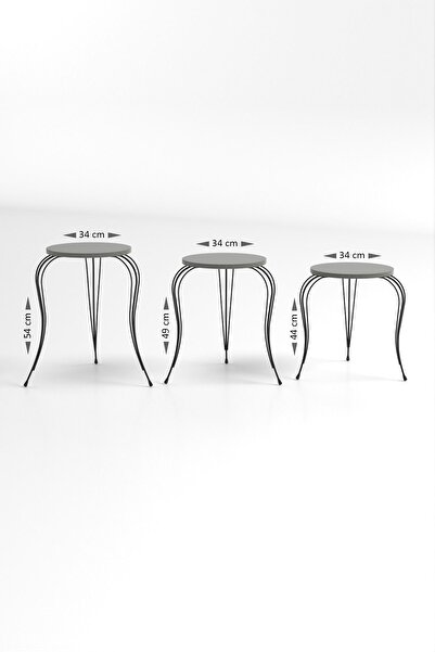 GOLDFALEZ Zigon Sehpa Lükens Çift Gold Beyaz