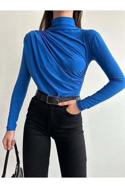 BEJNA Saks Sandy Bluse mit Stehkragen und Kordelzug für Damen