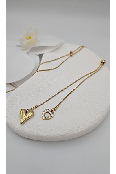 m mavi deniz accesories قلادة طويلة من الفولاذ - تصميم قلب