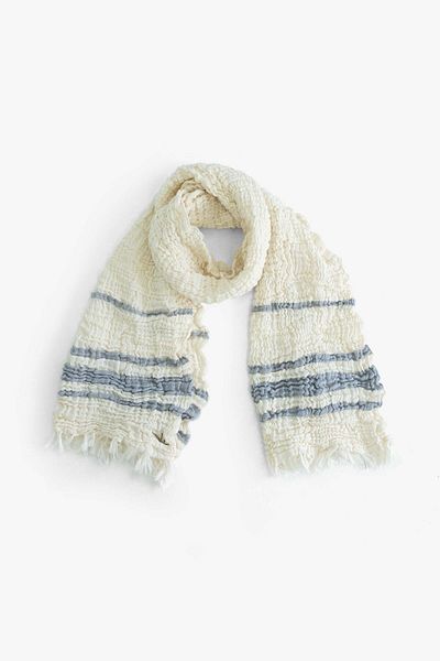 JOJOMIA Colorful Striped Tie-Up Bustier - Muslin Cotton, 35x155cm Scarf