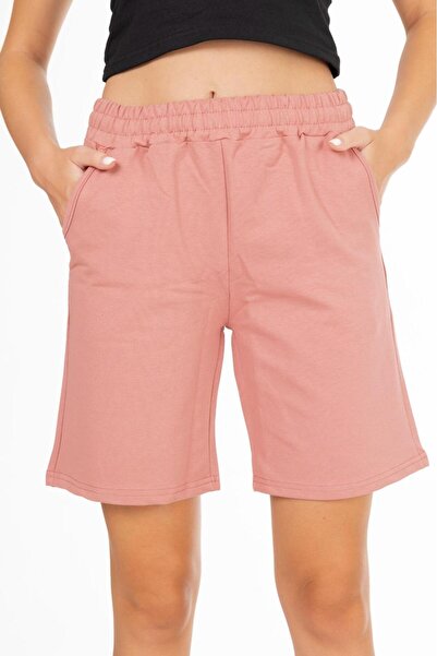 Tight Lady Kadın Gül Kurusu 2 İplik Cepli Şort