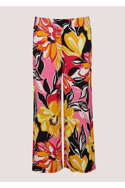 Kübra Tekstil Multicolored Floral Textured Trousers