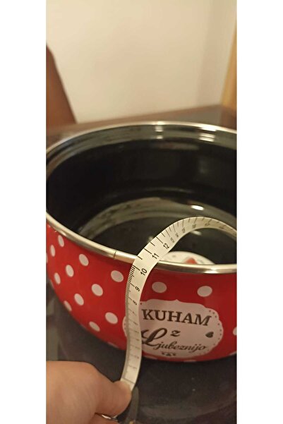 EBRULİEMAYE Red Polka Dot 22cm 2.7 Liter Enamel Pot Milk Yogurt Soup Pot