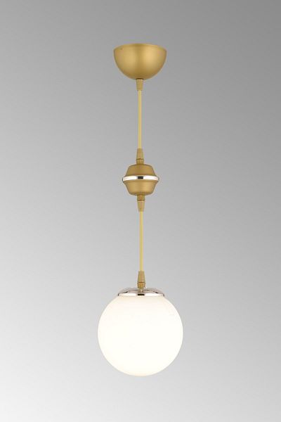 SONSUZ AYDINLATMA&AVİZE White Glop Top - Yellow Glass Single Pendant Lamp Downward Facing Luxury Chandelier