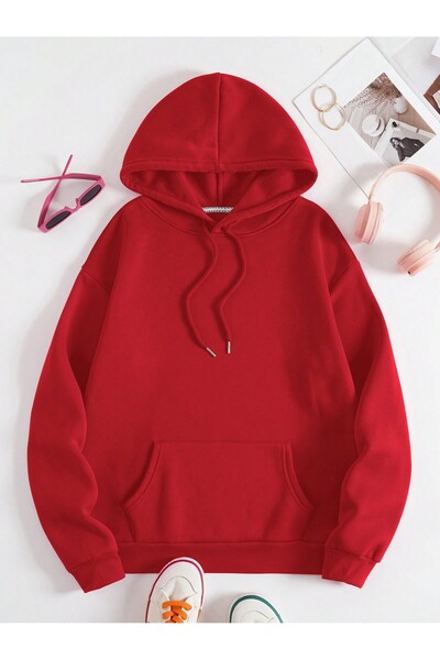 EYAX MODA Unısex Rahat Kesim Sweatshirt- Kapüşonlu Sweatshirt