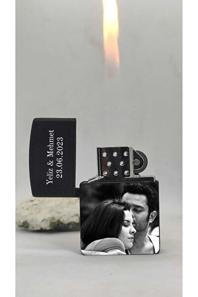 Genel Markalar Kişiye Özel Resim-yazı-logo Yapılabilir Siyah Renkli Kaliteli Gazlı Zippo Çakmak - Silinmez Resimli
